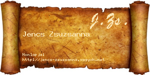 Jencs Zsuzsanna névjegykártya